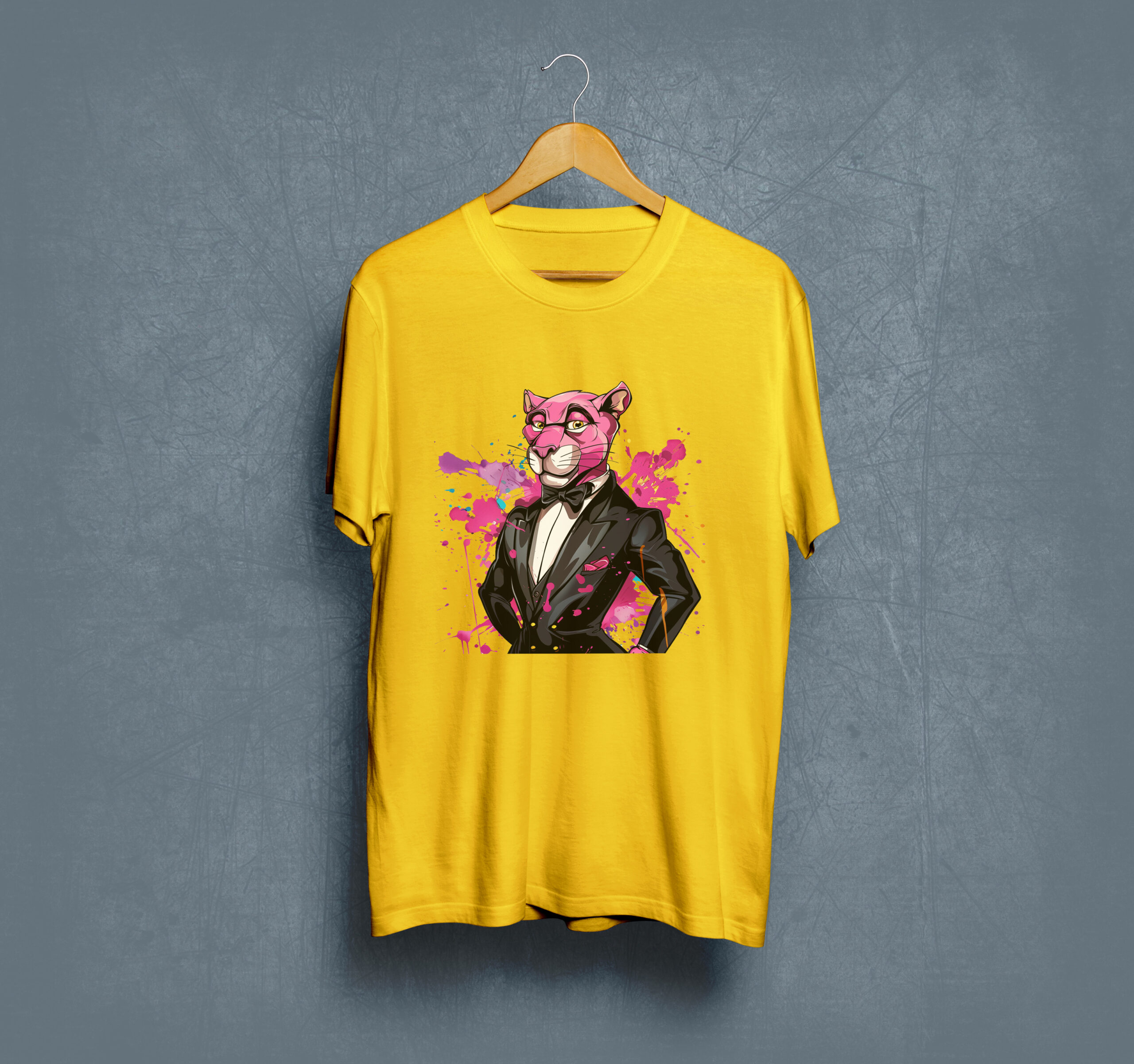 Camiseta Amarillo Pink pather S- M- L -XL