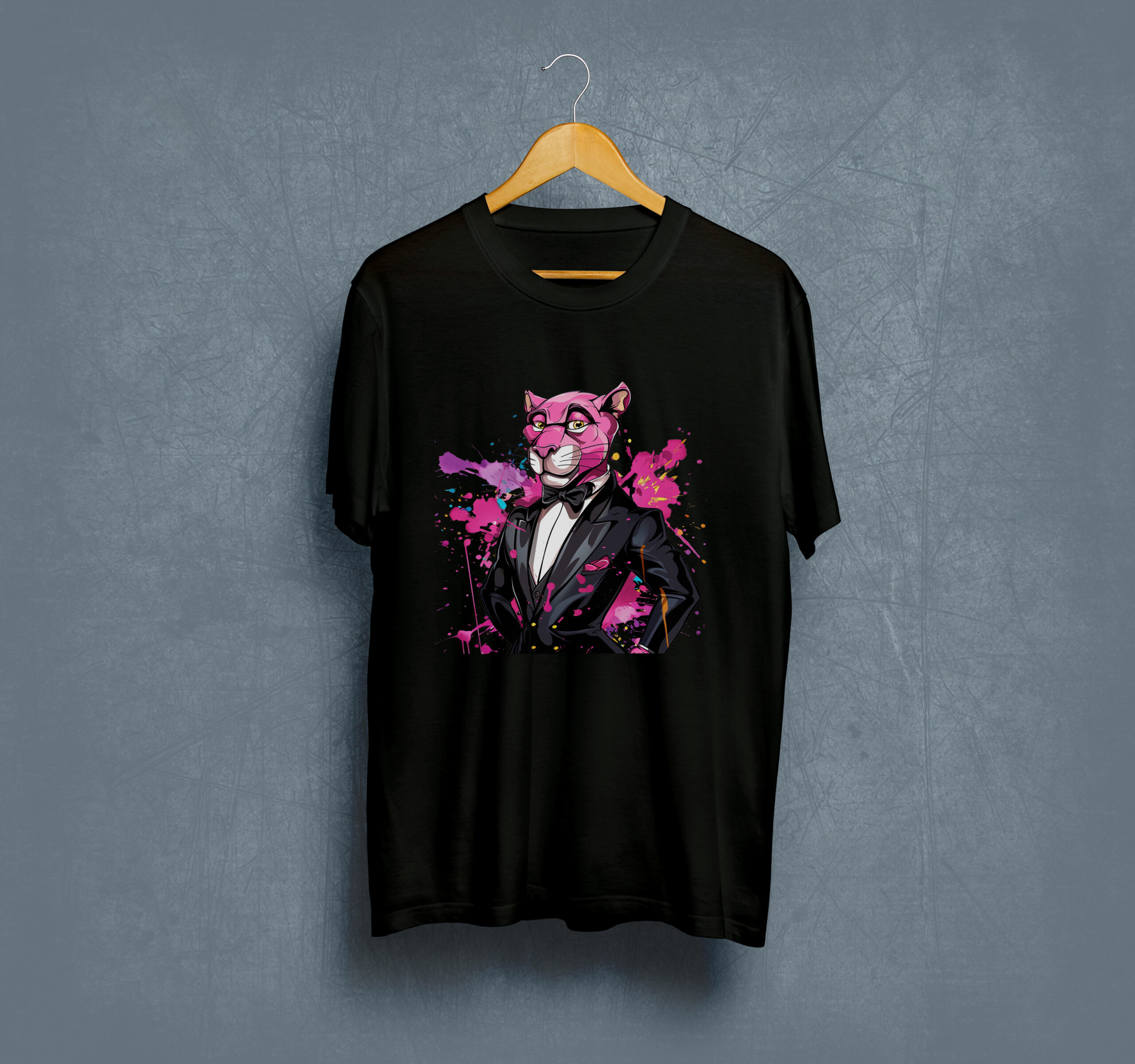 Camiseta Negro Pink pather S- M- L -XL